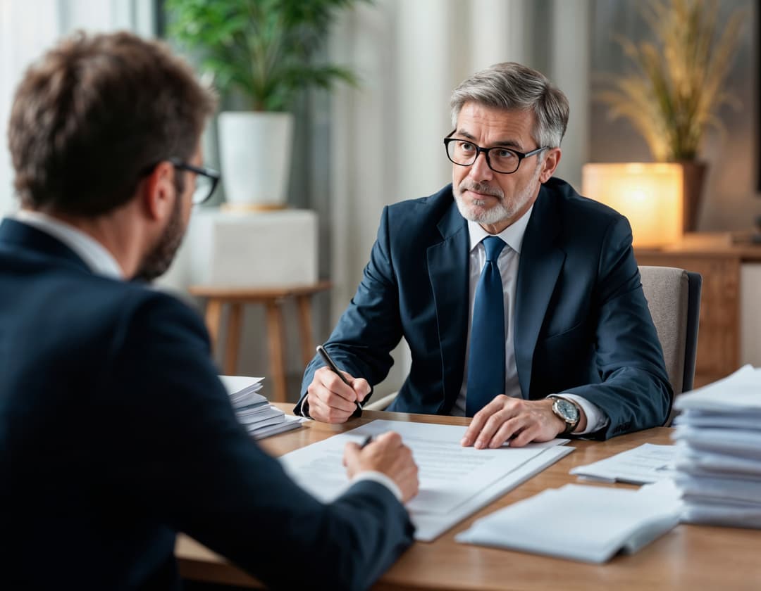 Bail bond agent consulting with a client